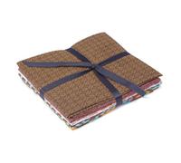 Brown Dots And Floral Themed Pack Of 5 Cotton Fat Quarters Sewing Online Fe0099