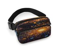 Brown Dots Fanny Pack Belt Bag with Adjustable Strap Fashion Waist Bag for Outdoor Sports Hiking, white, 20x13cm, Full Printed Waist Bag