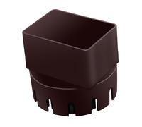 Brown Downspout Adapter, Roof Gutter Drainage Accessory, Downpipe Converter Connector for 3" or 4" Round or Corrugated Drain Pipes(L)