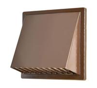 Brown Duct Cowl 170mm x 170mm with 100mm Flange and Flap/Shutter