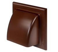 Brown Ducting Cowled Gravity Flap 150mm / 6" Outlet Cowl Air Vent Grille with Non Return Valve / Backdraft Shutter KO150-30BR