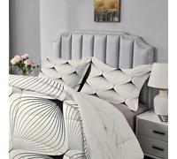 Brown Duvet King Size, Coverless Duvet 7.5 Tog with Black Stripe Pattern, Soft Lightweight Comforter Set for Autumn Summer, 1 Quilt King Size 230x220cm with 2 Pillowcases, Machine Washable, A753