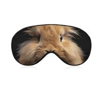 Brown Dwarf Rabbit Sleep Mask Light Blocking Eye Cover Polyester Eye Mask with Elastic Strap Blindfold for Side Sleeper Sleeping Masks Face Hugging for Women Men Travel