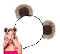 Brown Ears Headband - Adjustable Cute Fuzzy Funny - Women Brown Chipmunk Ears Headband | for Cosplay Party Celebration Photoshoot Daily Washing Face Girls Kids