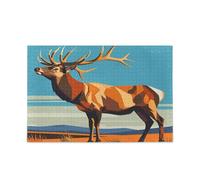 Brown Elk Illustrations Jigsaw Puzzles Piecing Jigsaw Puzzle Entertainment and Intelligence for Adults and Families Greatest Gifts for Your Family Puzzles for Adults 1000 Piecing