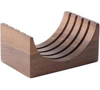 Brown Espresso-Puck Screen Walnut-Stand Coffee Reusable Filter for Espresso-Portafilter Holder Wooden-Stand for 51/53/58mm Coffee Filter Screen Holder Coffee Machine Accessories
