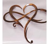 (Brown) Eternal Wrought Iron Decoration Indoor Ornaments Metal Wall Decoration Infinitys Heart-Steel Wall Decor Metal Wall Art 25*30cm