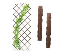 Brown Extendable Trellis 90x180cm Set Wood Plant Frame Panel Climbing Support