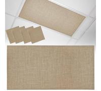 Brown Farmhouse Fluorescent Light Covers for Ceiling Lights Magnetic Light Covers for Classroom Vintage Country Monochrome Textured Lights Filters 4x2 Ft Drop Shade Panel for Office Home School 4 Pack