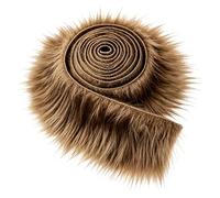 Brown Faux Fur Fabric 5x150 cm, Shaggy Plush Trim Precut Strips, Fluffy Craft Fur for Toy, Gnomes Beard, Santa Claus Costume DIY Craft Christmas Decoration