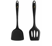 Brown Feather Silicone Slotted Turner & Spatula - Cooking Non Scratch & Non Stick Pans Turning Flat Spatulas, Heat Resistant & Frying Fish Slice Egg Flipper Turners,Flexible Air Fryer Omelette Spoon