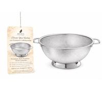 Brown Feather Stainless Steel Colander - Strainer for Rice Pasta & Spaghetti, Drainer for Vegetable & Fruit, 18/8 Metal Kitchen Cooking Collinder with Handles, Cllinder Chinois Spider Large Sieve