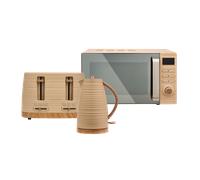 Brown Felspar Clay Kettle, Toaster and Microwave Set