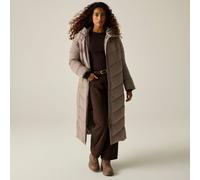(18, Mocha) Regatta Womens Eloria Long-Length Quilted Jacket