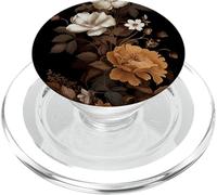 Brown Flowers Florals Pattern Dark Moody Floral PopSockets PopGrip for MagSafe