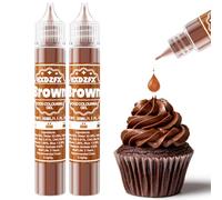 Brown Food Colouring Gel - Concentrated Gel Food Colour for Baking, Cake Decorating, Candy, Macaron, Icing and Cooking - Neon Food Dye for Slime Making and DIY Crafts - 30ml×2 Bottles