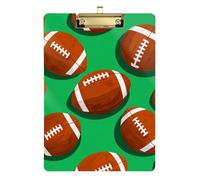 Brown Football Acrylic Custom clipboards Standard Letter A4 Size Hard Board for 5th Grade Classroom Essentials for Teachers Gold 12x9in Tabla para escribir con Clip
