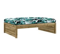 (brown, footrest) vidaXL Middle Sofa Outdoor Sectional Sofa with Cushions Black Solid Wood Pine
