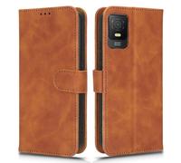 (Brown) For Tcl 403 Mobile Phone Case Stand Wallet Shockproof Tpu pu Leather Phone Cover