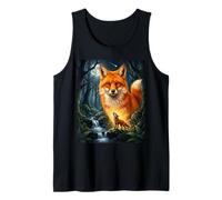 Brown Fox Howling to The Moon Mystic Forest Wild Foxes Tank Top