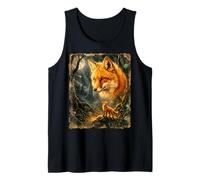 Brown Fox Howling to The Moon Mystic Forest Wild Foxes Tank Top