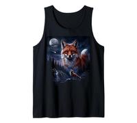 Brown Fox Howling to The Moon Mystic Forest Wild Foxes Tank Top