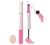 Brown Freckle Stamp,Summer Speckle Freckle Blush Pen Soft Pink Cream Blush for Sunkissed Look, 2in1 liquid Blusher Waterproof Long Lasting Natural Lifelike Fake Freck Makeup