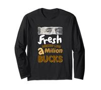 Brown Fresh Like A Million Bucks Brown Graphic Long Sleeve T-Shirt