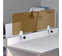 Brown Frosted Acrylic Desk Partition Privacy Shield for Student Desks & Office Reception Freestanding Protective Panel Ideal for Cashiers & Workspaces