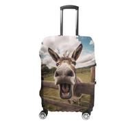 Brown Furry Donkey Travel Luggage Cover Washable Suitcase Cover Baggage Protector Covers for Women Men S