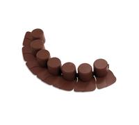 (Brown) Garden Palisade Edging Border with Lawn Mower Ramp 4m - 3 Colours - Sturdy Solid