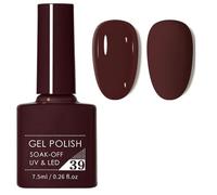 Brown Gel Nail Polish, Dark Brown Autumn Winter Nude Long Lasting Holographic Brown Gel Nail Varnish, Non-toxic UV Gel Soak off Nail Art Gel Halloween Christmas Nail Art Manicure for Women