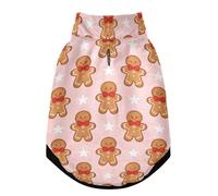 Brown Gingerbread Man with Red Bow Warm Dog Coat, Adjustable Durable Doggie Winter Jacket Reversible Cozy Puppy Cold Weather Apparel from Small to Large Breed