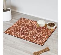 Brown Giraffe Skin Pet Feeding Mat for Cat Dog Water Bowl Food Mats Giraffe Print Pet Feeding Mats Absorbent Nti-Slip Contain Spills Protects Floors Placemat 40.6 x 60.9 cm