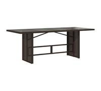 Garden Table with Glass Top Patio Outdoor Dining Table Poly Rattan vidaXL