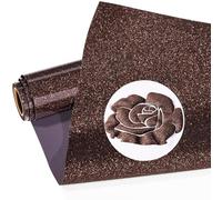 Brown Glitter HTV Puff Vinyl Heat Transfer, Brown Glitter Iron on Vinyl 3D Puff HTV 9.8" x 3FT for T-Shirt, Garments