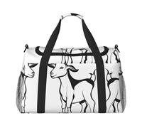 Brown Goat Print Womens Sports Bags Travel Bag - Gym Tote Bag with Compartment,Duffel Bags for Men,Ladies Holdall,Carry On Weekend Travel Handbags for Women