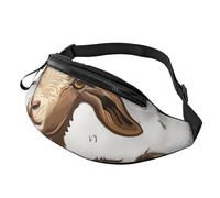 Brown Goat Printed Fanny Pack for Men Women Crossbody Waist Bag Pack Bum Bag with Adjustable Strap for Hiking Running Travel Cycling