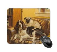 Brown Gordon Setter Pug Snuggles Square Mouse Pads Non-Slip Rubber Base Mouse Mat Cute Mousepad Funny Computer Desk Accessories for Office Home Gaming Work 20 * 25cm