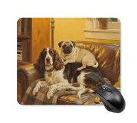 Brown Gordon Setter Pug Snuggles Square Mouse Pads Non-Slip Rubber Base Mouse Mat Cute Mousepad Funny Computer Desk Accessories for Office Home Gaming Work 25 * 30cm
