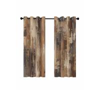 Brown Graffiti Art Blackout Curtains for Bedroom Living Room, Abstract Distressed Ombre Painting Texture 63 In Long Thermal Insulated Room Darkening Drapes Grommet Window Treatments, 52 x 63 In