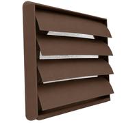 Brown Gravity Backdraft Stop Vent Grille with Flyscreen - External Air Vent Cover with 6" Inch/150mm Round Spigot Connection