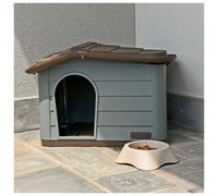 URBNLIVING Plastic Dog House for Small Medium Dogs, Durable Indoor Outdoor Pet Kennel Shelter, Easy Wipe Clean Surface, Air Ventilation, Lightweight, Portable, Weather-Resistant, 2 Sizes