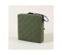 (Brown-green (cotton gauze checkered cushion), 32*32*8) Children's heightened seat cushion baby dining chair cushion thickened dining chair seat cushion