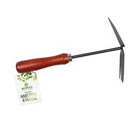 Brown & Grey Garden Duo Metal Hand Fork & Trowel with Wooden Handle - Perfect Tools for Outdoor Gardening, 1 Piece