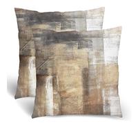Brown Grey Pillow Covers 20x20 Set of 2, Taupe Modern Abstract Art Painting Throw Pillows for Couch, Gray Beige Throw Pillowcase Square Cushion Cover Gift for Couch Sofa Bed