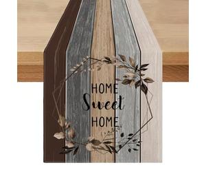 Brown Grey Table Runner Modern 33 x 183 cm Outdoor Table Runner Weatherproof Country House Style Runner Table Seasonal Kitchen Table Decoration for Dining Table Summer Autumn Indoor Party Living Room