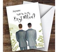 Brown Hair Black Hair Will You Be My Best Man Personalised Wedding Card - Personalised Wedding Card, Will You Be Our - Bridesmaid, Usher, Best Man, Flower Girl, Maid Of Honour