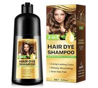 Brown Hair Dye Shampoo 3 in 1 Instant Colour Shampoo for Grey Hair, 100% Grey Coverage for Women and Me,500ML (Brown)