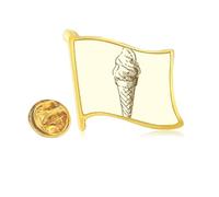 Brown Hand Drawings Sweet Ice Golden Metal Flag Lapel Pin Badge